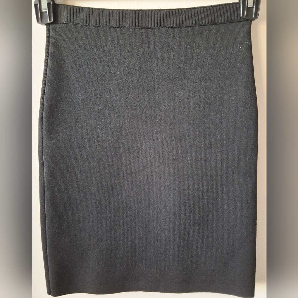 Alexander Wang Women's Size Small Black Ribbed Stretch Mini Pencil Skirt